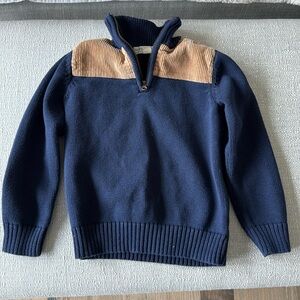 Boys size S navy blue Hope and Henry 3/4 zip sweater.